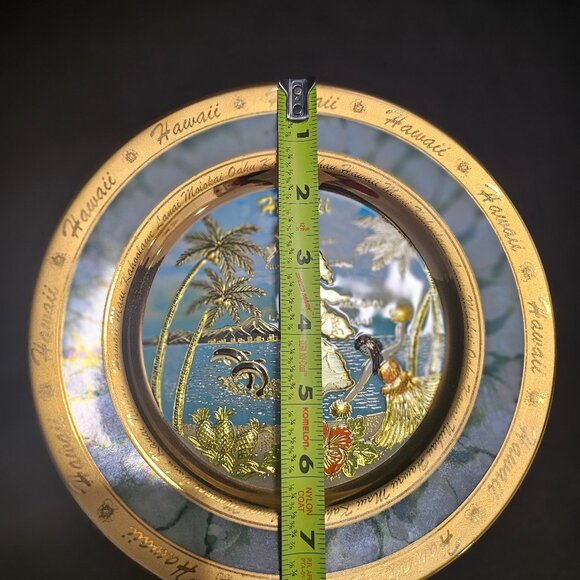 The Art Of Chokin 24KT Gold Edged Hawaiian Islands 7 3/4" Made in Japan - Picture 10 of 10